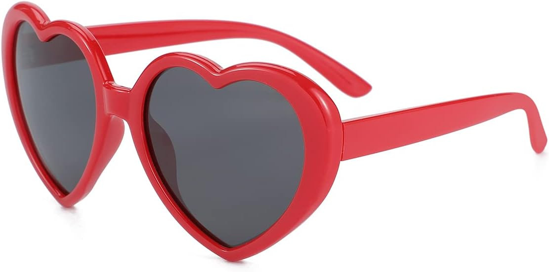 Polarized Heart Shaped Sunglasses for Women Vintage Fashion Lovely Retro Oversized Eyeglasses UV4... | Amazon (US)