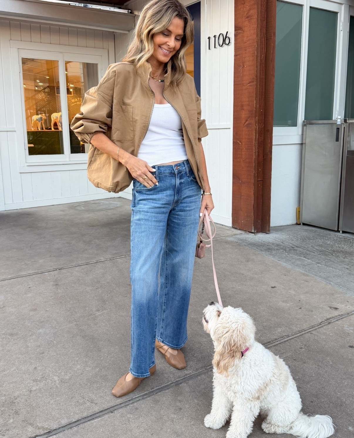 *Restocked Canvas Jacket*

I’m 5’6”
Jeans TTS 
Canvas jacket is incredible! Wearing XS 
Flats TTS 

#LTKOver40 #LTKdayinmylife