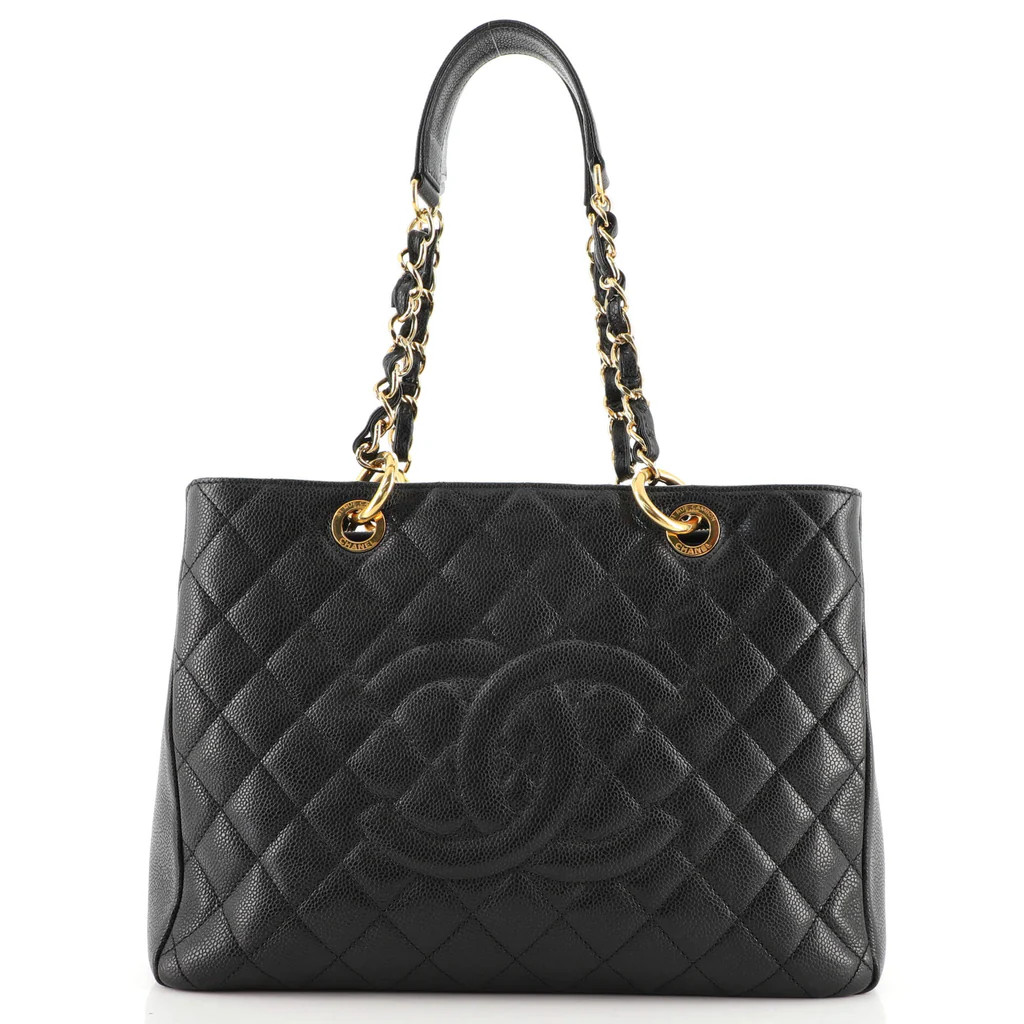 Chanel Grand Shopping Tote Quilted Caviar Black 1491441 | Rebag