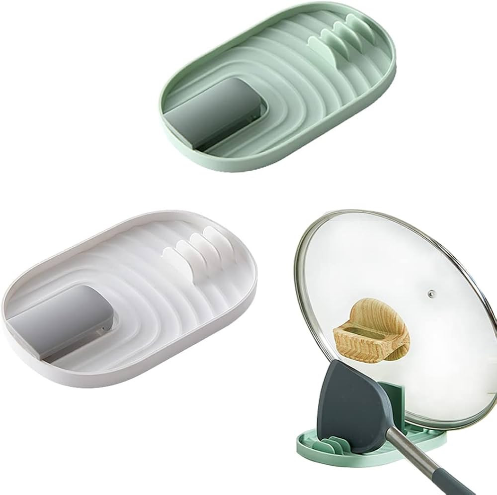 Multifunctional Spoon Rest, 2PCS Foldable Pot Lid Holder Spoon Rest Pan Pot Cover Lid Rack Shelf ... | Amazon (US)