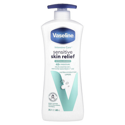 Vaseline, Intensive Care™, Sensitive Skin Relief Body Lotion, Fragrance Free, 20.3 fl oz (600 ml) | iHerb