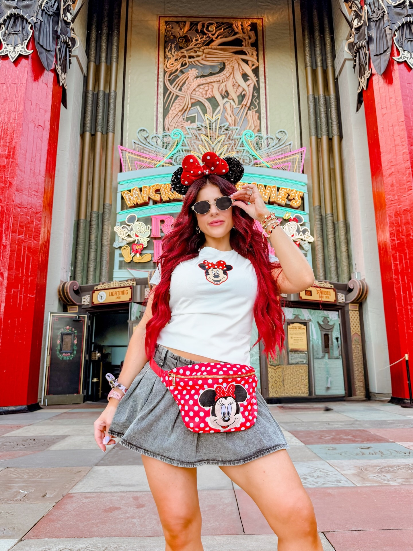 Keeping it classic with a little Minnie magic❤️🐭✨

Top, bag, and socks - EMILY15 ❤️

#disneygirl #minniemouse #mickeymouse #disneyoutfit #hollywoodstudiosdisney