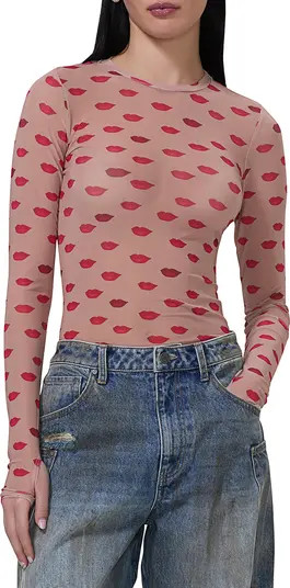 AFRM Kaylee Print Mesh Top | Nordstrom | Nordstrom