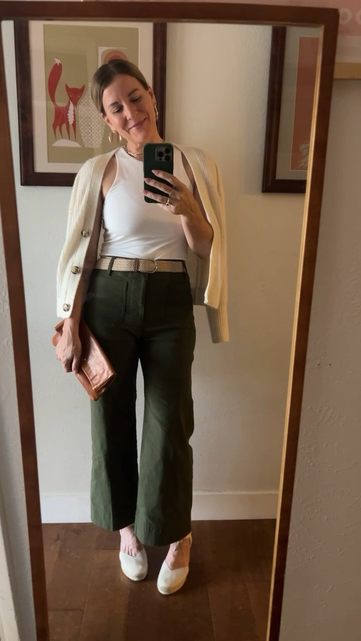 Wide leg cropped pants are in heavy rotation! And with Arizona temperatures over 74° today, you know I have to wear my espadrilles.