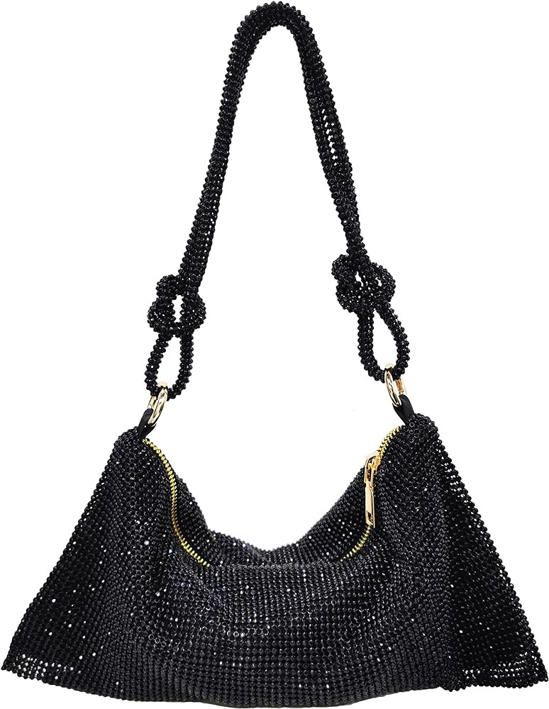 Amazon.com: Rhinestone Hobo Bag for Women Chic Evening Handbag Shiny Purse for Travel Vacation 20... | Amazon (US)