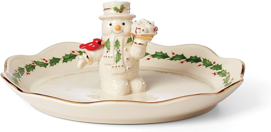 Lenox Snowman Treat Dish, 1.45, Ivory | Amazon (US)