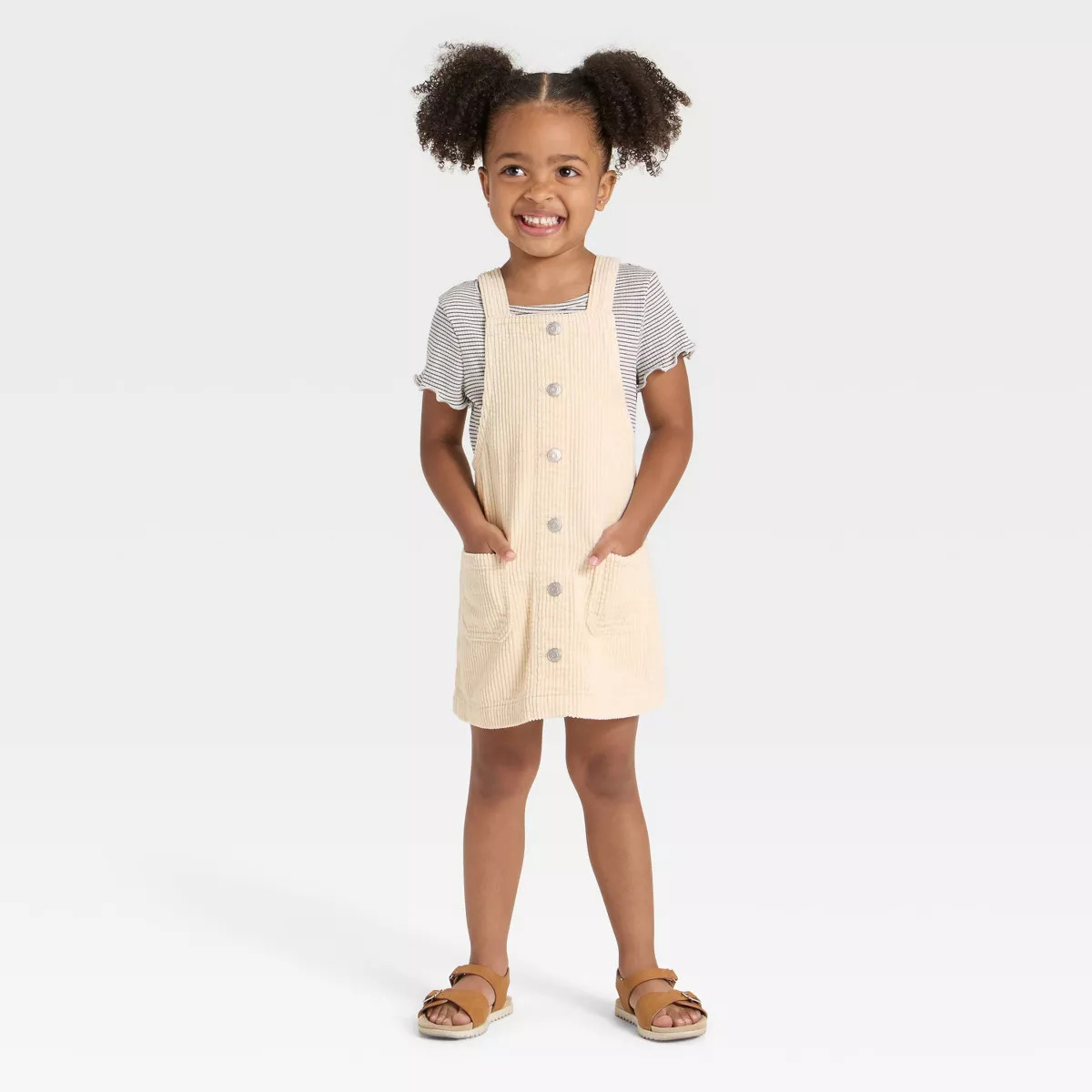Toddler Girls' Corduroy Skirtalls - Cat & Jack™ Cream 18M | Target