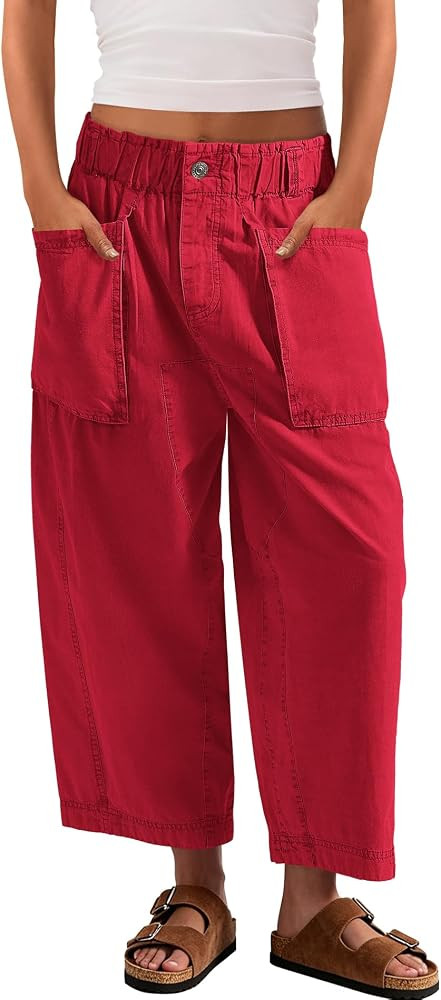 Panadila Women's High Waisted Barrel Pants Wide Leg Trousers | Amazon (US)