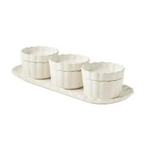 The Pioneer Woman Colette 7-Piece Stoneware Bowls with Lids & Tray, Cream | Walmart (US)