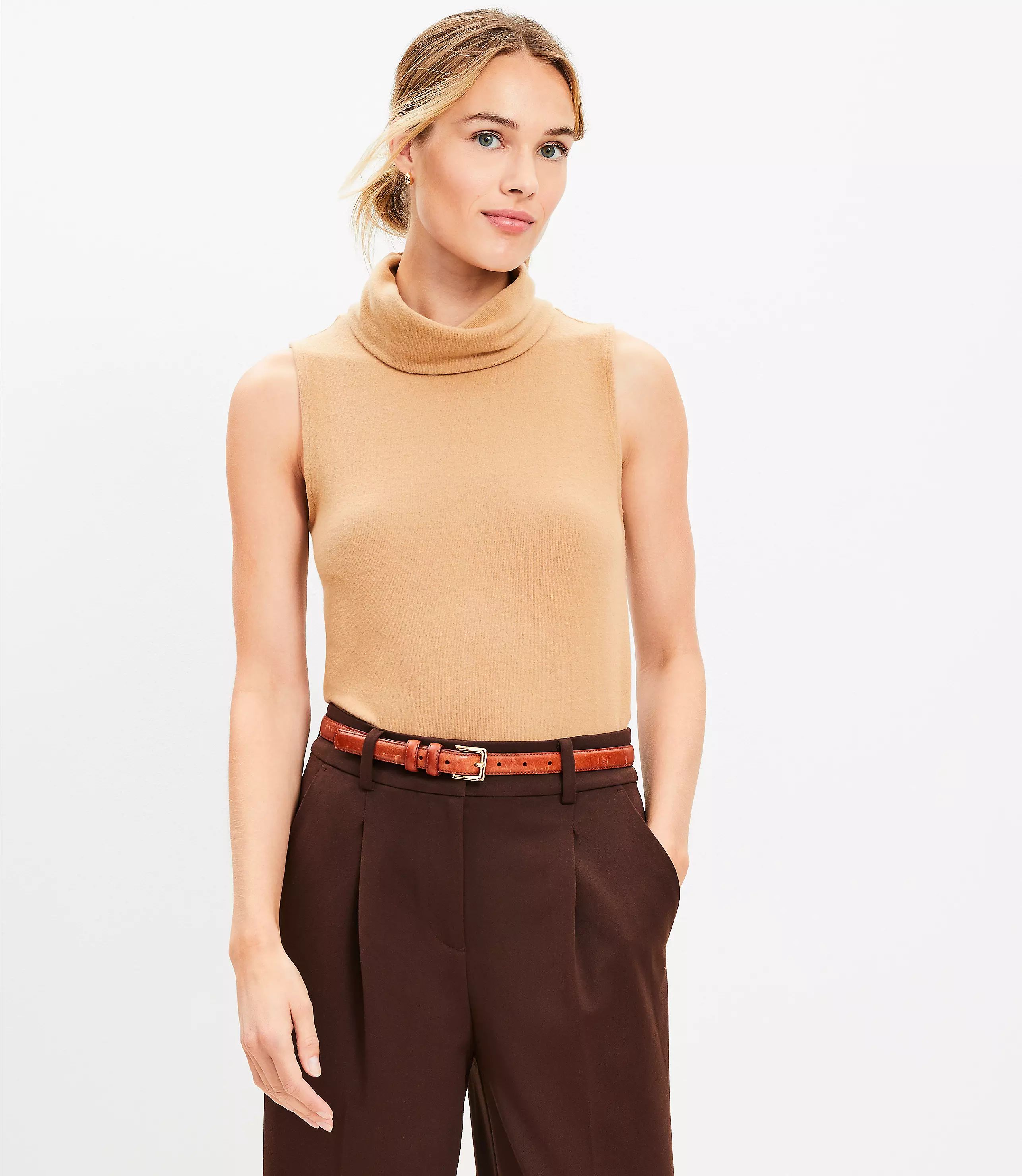 Petite Sleeveless Mock Neck Top | LOFT