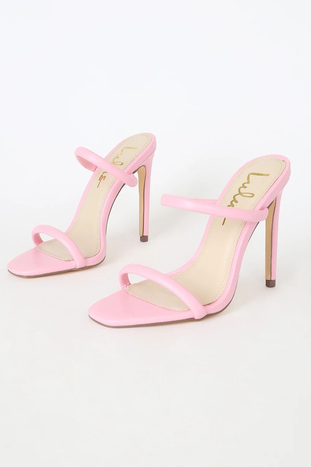 Theyaa Light Pink Square-Toe High Heel Sandals | Lulus (US)