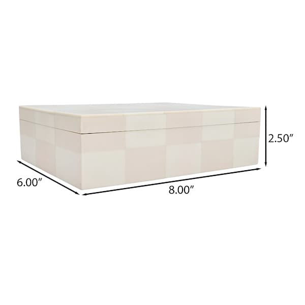 Light Tan & White Checkered Box, 8x6 | At Home