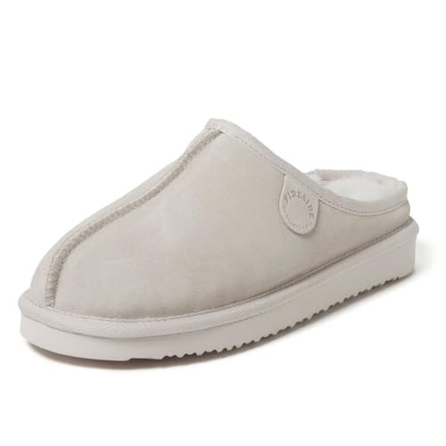 Fireside by Dearfoams Men's Grafton Genuine Shearling Indoor/Outdoor Clog, Bone, 9 | Amazon (US)