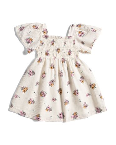 Toddler Girls Floral Flutter Sleeve Dress | TJ Maxx