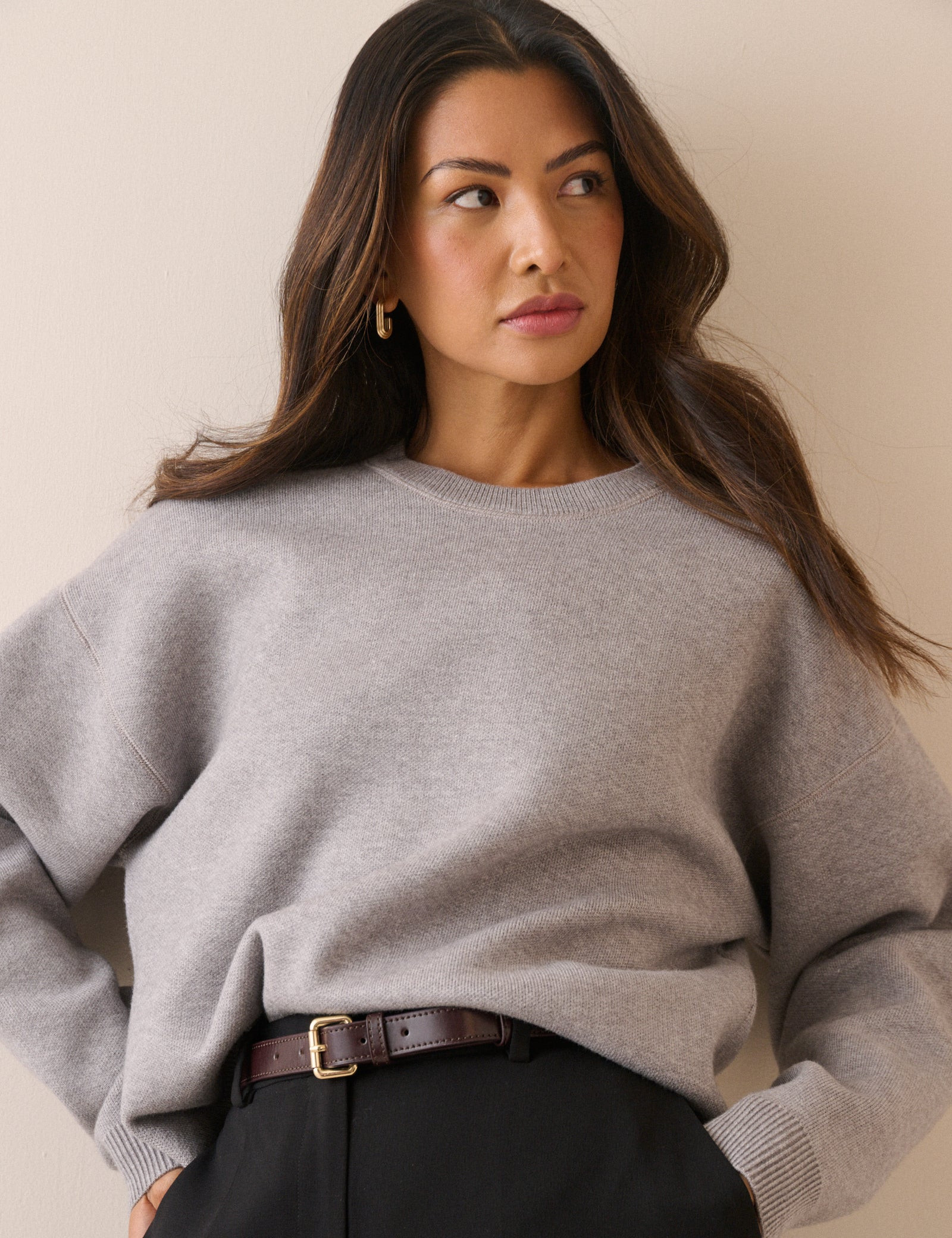Grey Marl Structured Jumper | Nobody's Child