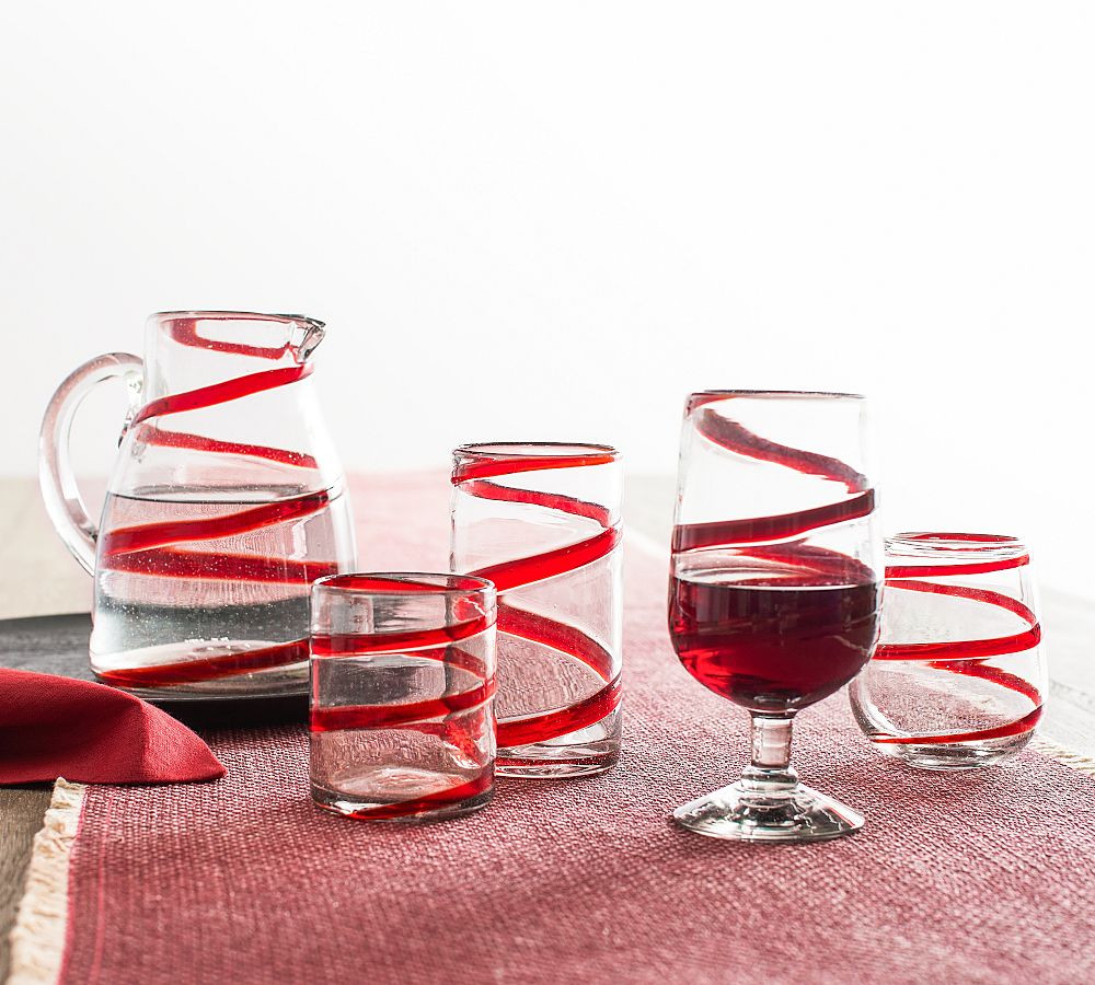 Red Ribbon Handmade Recycled Drinkware Collection | Pottery Barn (US)