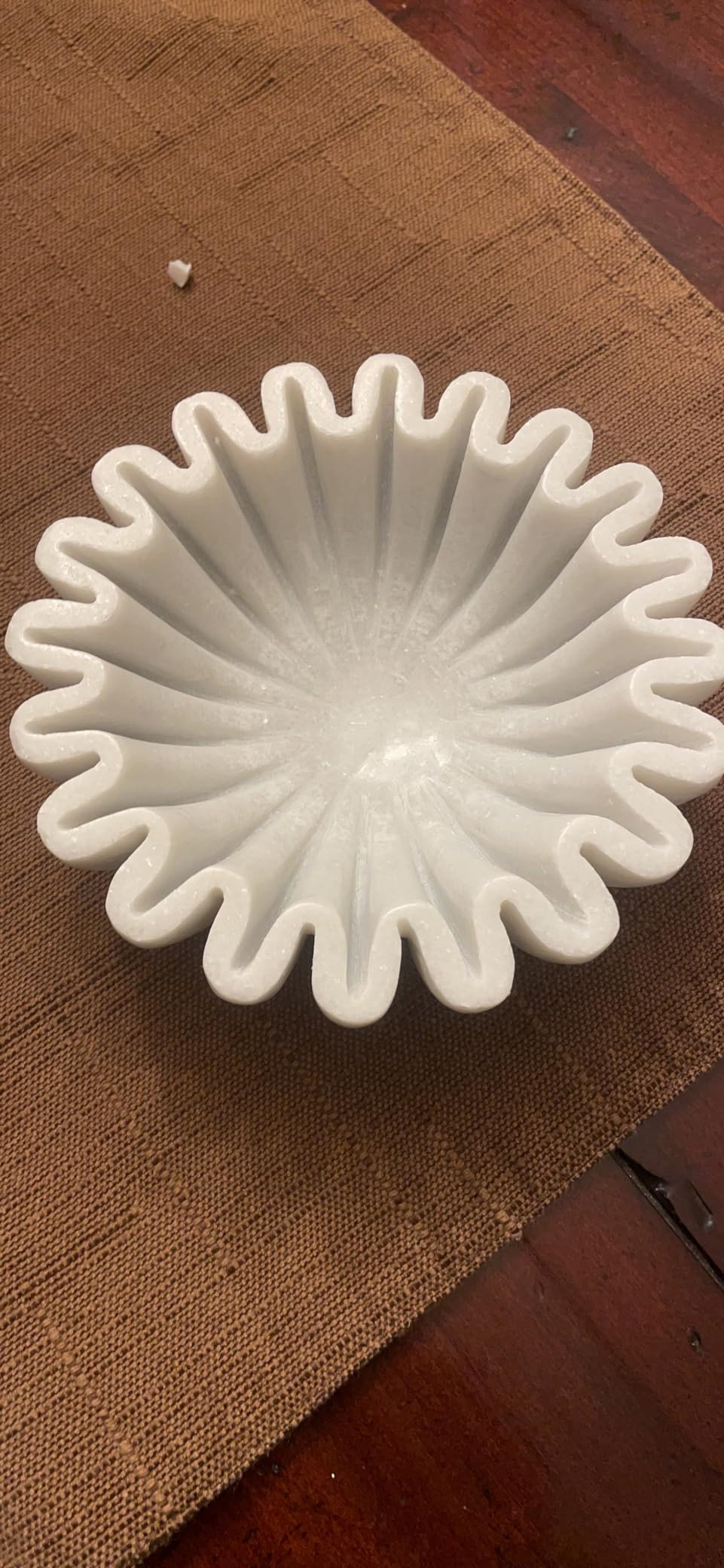 SWADESHI BLESSINGS HandCrafted Marble Ruffle Bowl/Antique Scallop Bowl/Fruit Bowl/Vintage Ring Di... | Amazon (US)