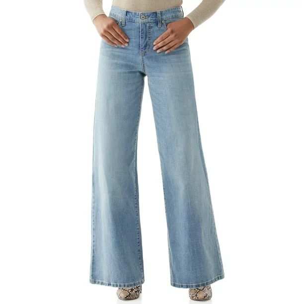 Scoop Women’s Super Wide Leg Jeans | Walmart (US)