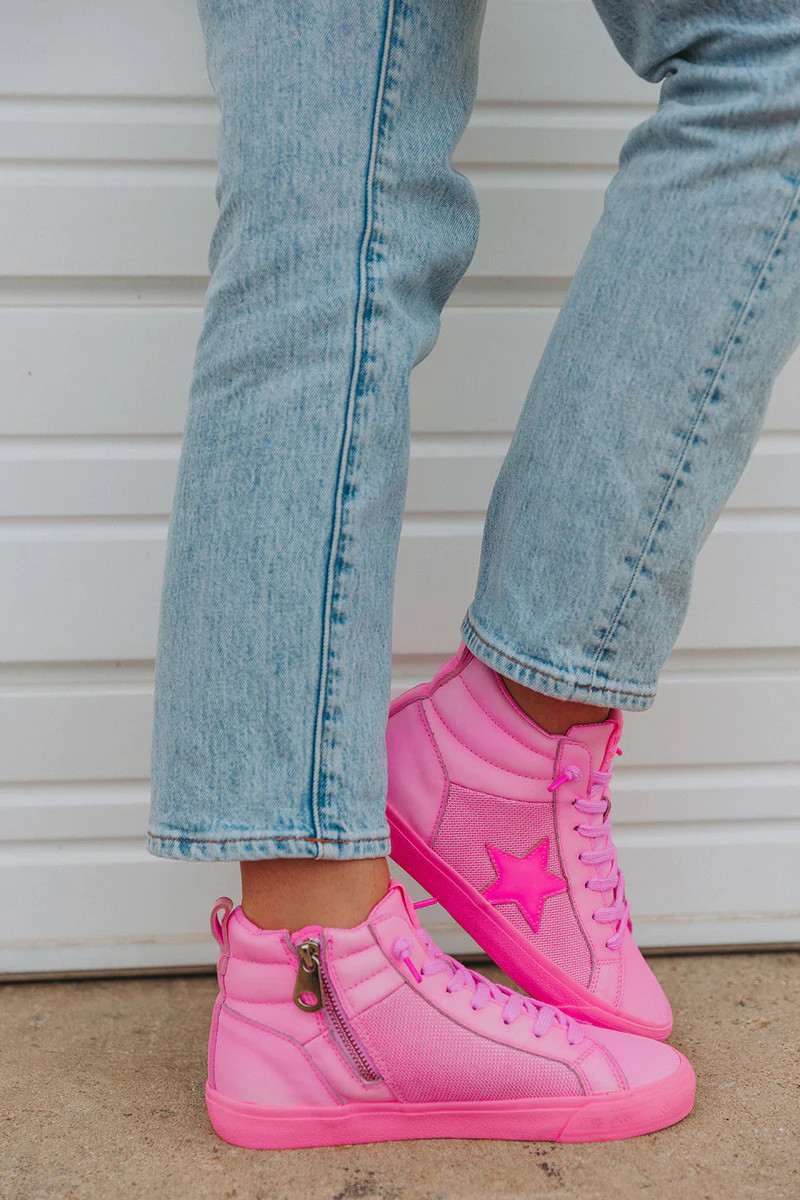 BuddyLove X Vinage Havana | Serious High Top Sneakers | Pink | BuddyLove