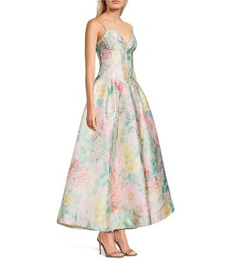 Honey and Rosie Floral Printed Sweetheart Neck Corseted Drop Waist Fit-And-Flare Dress | Dillard'... | Dillard's