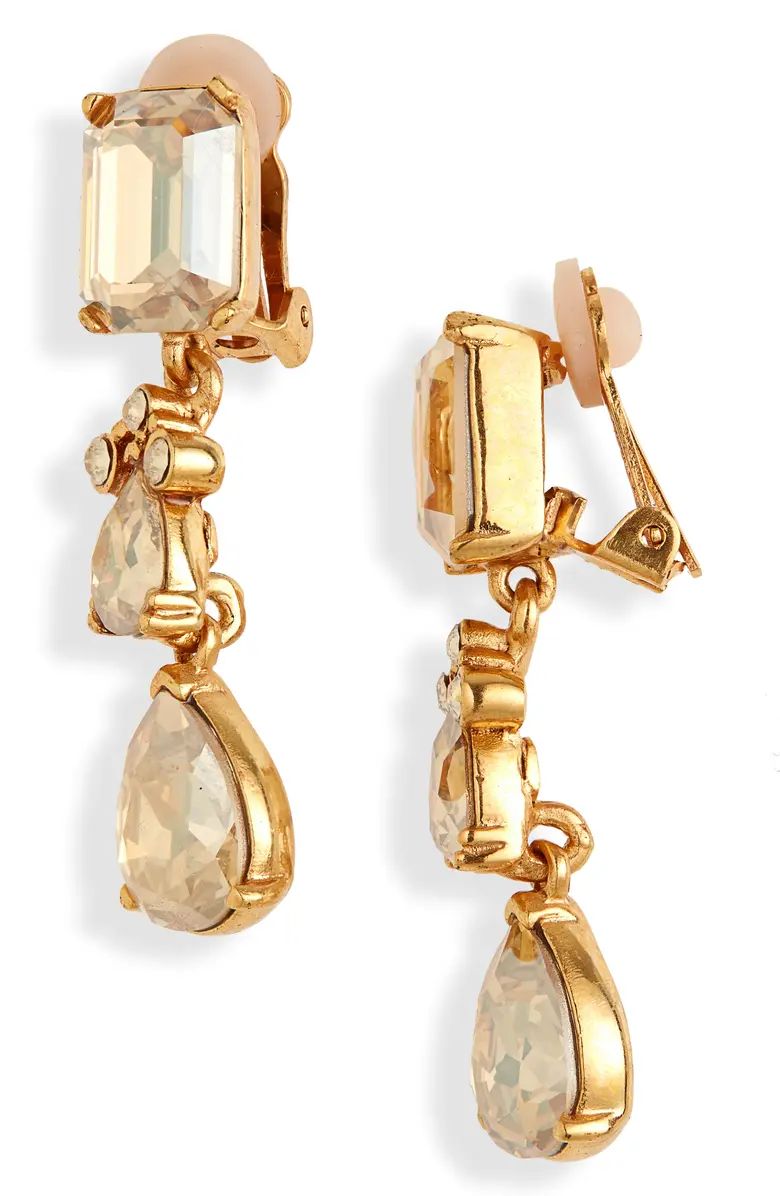 Oscar de la Renta Small Classic Crystal Drop Earrings | Nordstrom | Nordstrom
