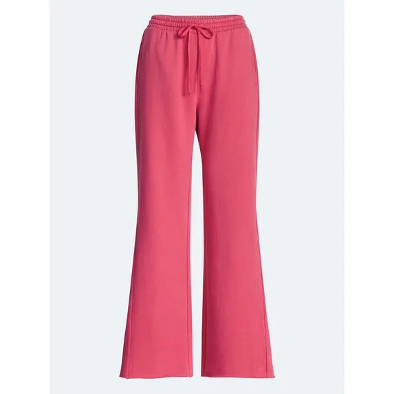Scoop Women’s and Women's Plus Mineral Washed Fleece Flare Leg Sweatpants, Sizes XS-4X | Walmart (US)