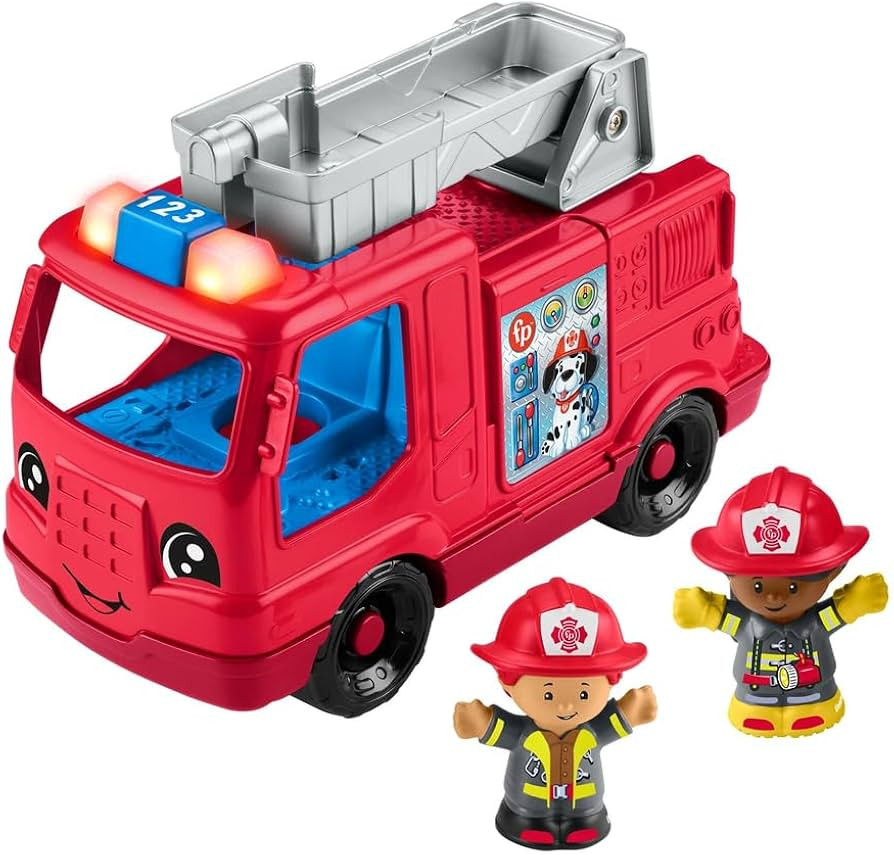 Fisher-Price Little People Toddler Toy Fire Truck Musical Push-Along Vehicle with 2 Figures for P... | Amazon (US)