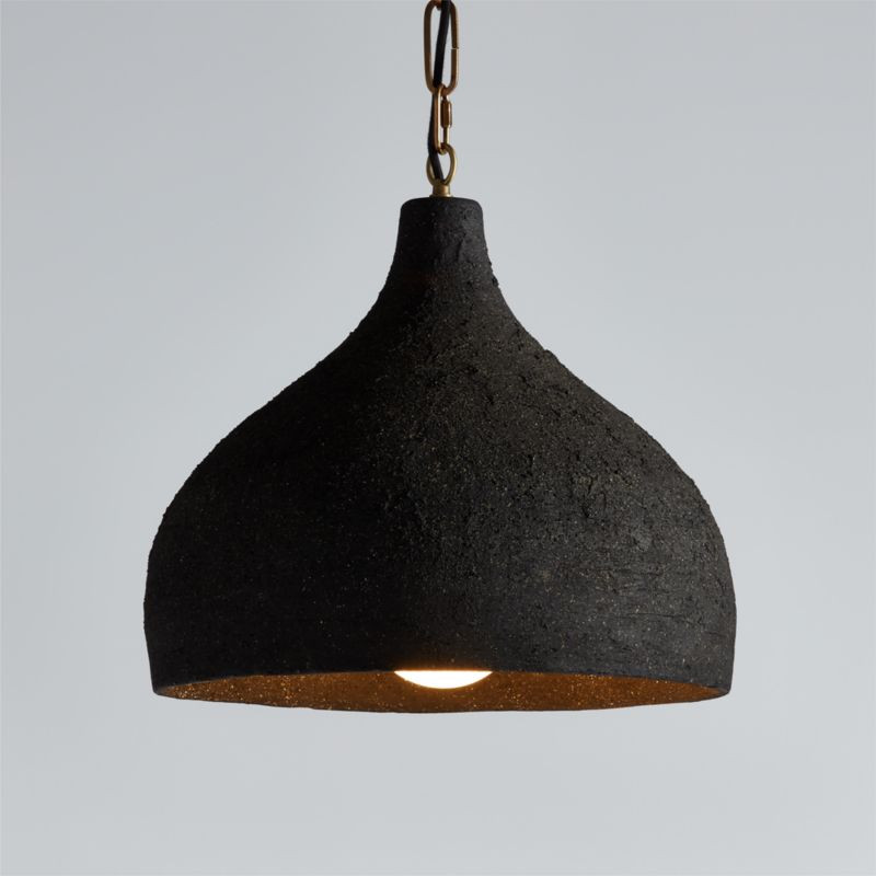 Corfu Large Black Ceramic Pendant Light + Reviews | Crate & Barrel | Crate & Barrel
