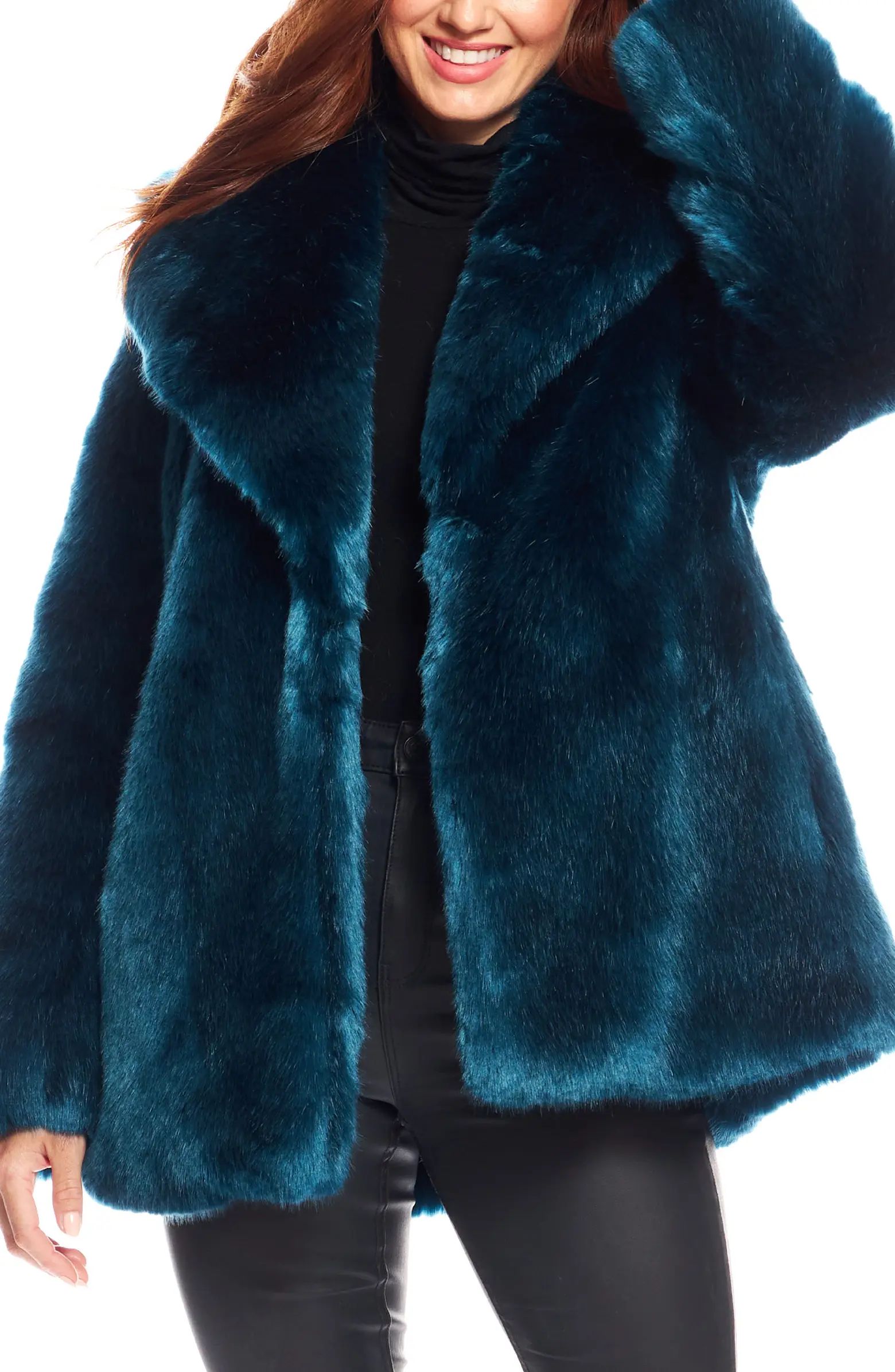 DONNA SALYERS FABULOUS FURS Notch Collar Faux Fur Coat | Nordstrom | Nordstrom