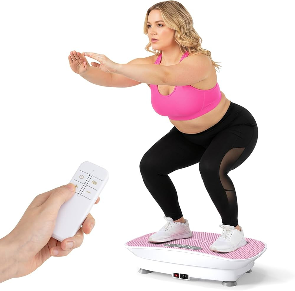 GYMAX Vibration Plate Exercise Machine, Vibration Plate with 10-Level Intensity, LED Display & Re... | Amazon (US)