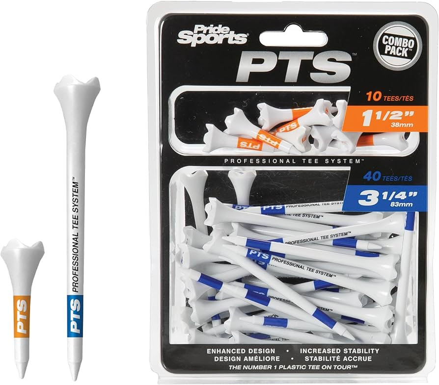 PrideSports PTS Plastic Golf Tees | Combo 50 Pack - 40 3-1/4\u201d and 10 1-1/2\u201d | #1 Plasti... | Amazon (US)