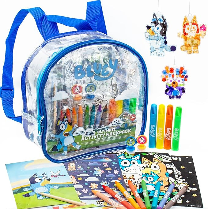 Bluey Ultimate Activity Backpack, Create Your Own Suncatchers & Reveal Surprise Scenes, Perfect f... | Amazon (US)