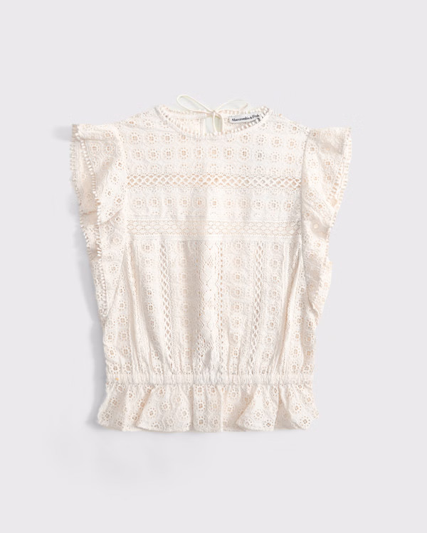 Angel Sleeve Lace Top | Abercrombie & Fitch (US)