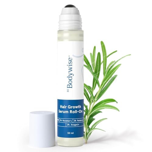 Be Bodywise Rosemary Hair Growth Serum Roll On 50 ml – 3% Rosemary, 3% Redensyl & 2% Anagain | DHT-Blocking Scalp Serum Boosts Oxygen Flow, Reduces Hair Fall | Paraben/Sulfate-Free | Women & Men | Amazon (US)