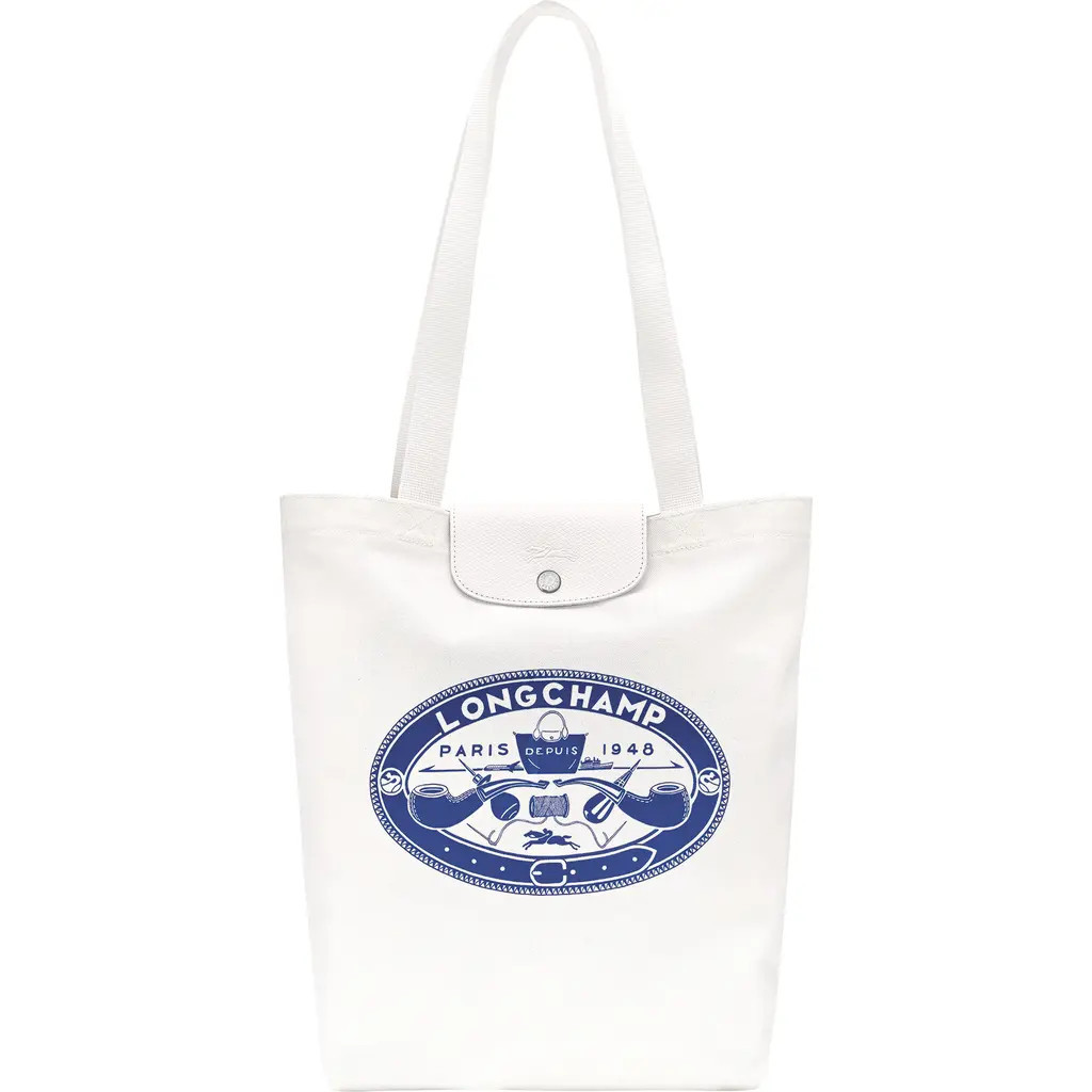 Longchamp x Constantin Riant Le Pliage Cotton Canvas Tote in Ecru at Nordstrom | Nordstrom