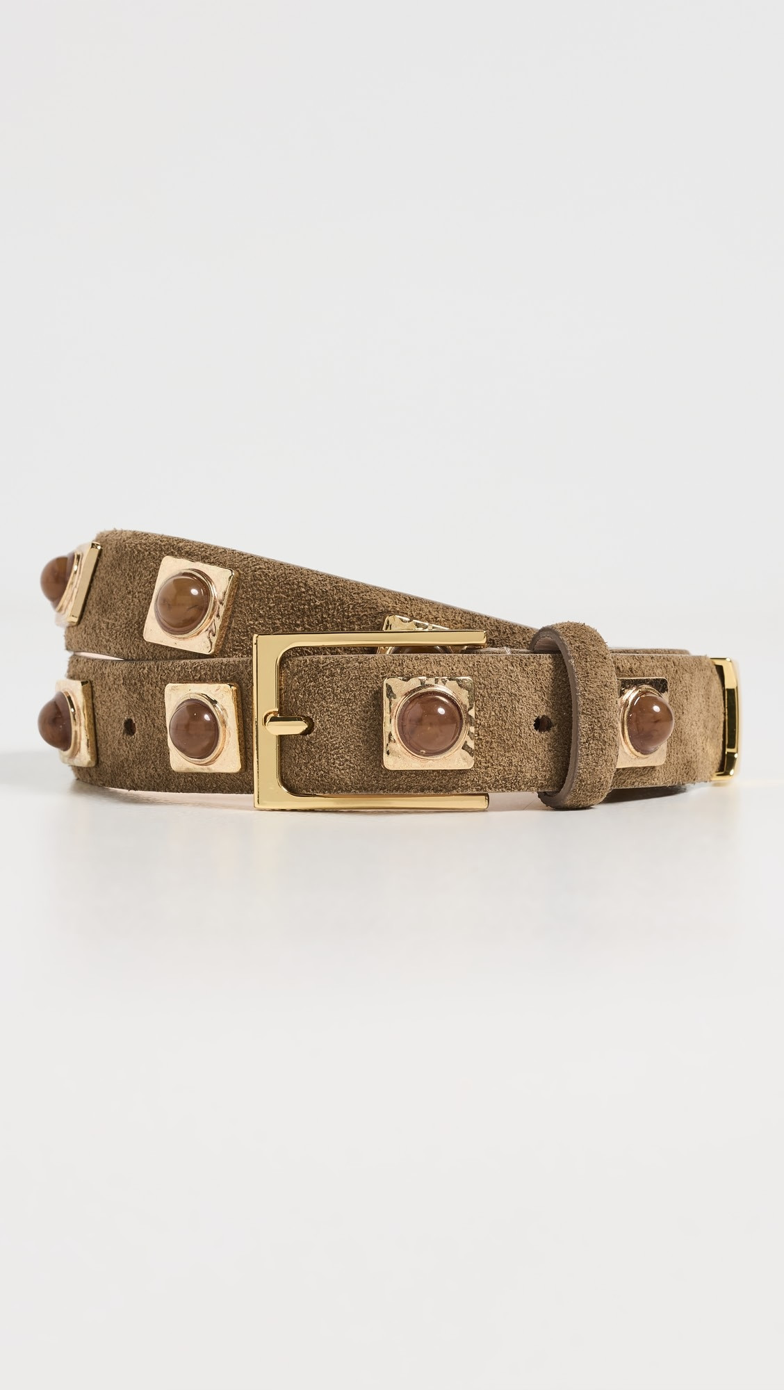 No. 2 Mocha Suede Studded Belt | Shopbop