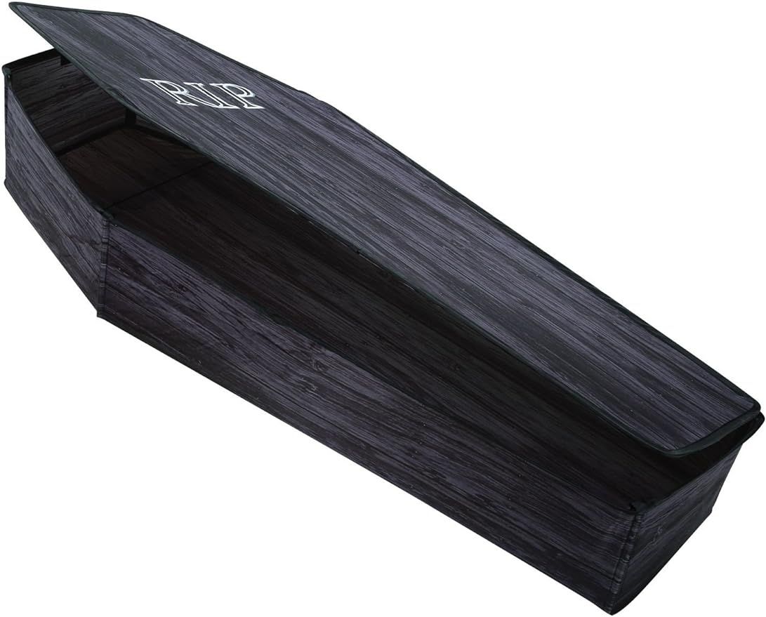 Coffin with Lid Wooden Look Halloween Prop | Amazon (US)