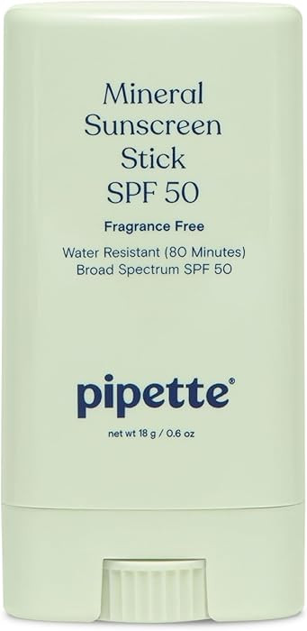 Pipette Baby Mineral Sunscreen Stick SPF 50, 0.6 oz, Water-resistant Non-nano Zinc Oxide Mineral ... | Amazon (US)