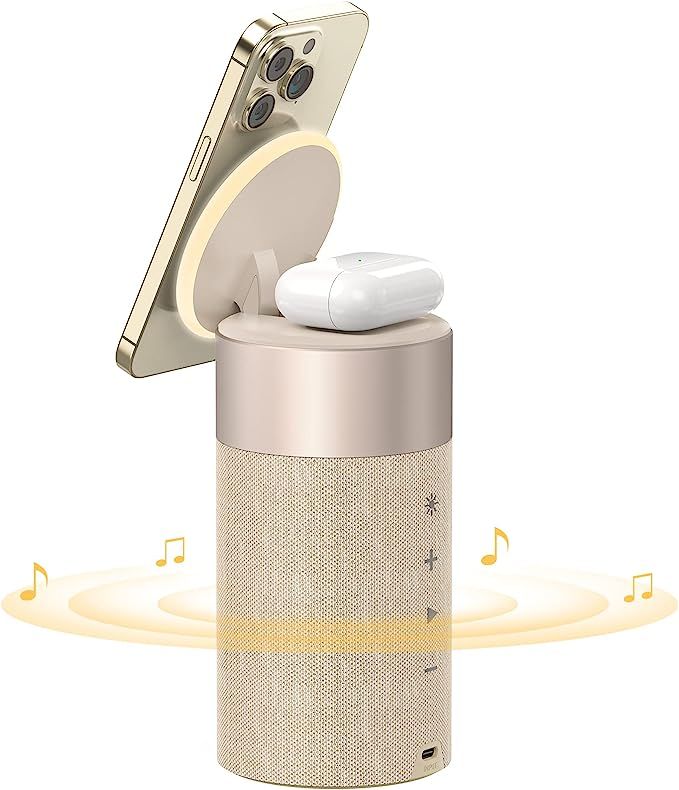 COLSUR Bluetooth Speaker, Magnetic Wireless Charger, Bluetooth Speakers with Night Light, 2 in 1 ... | Amazon (US)