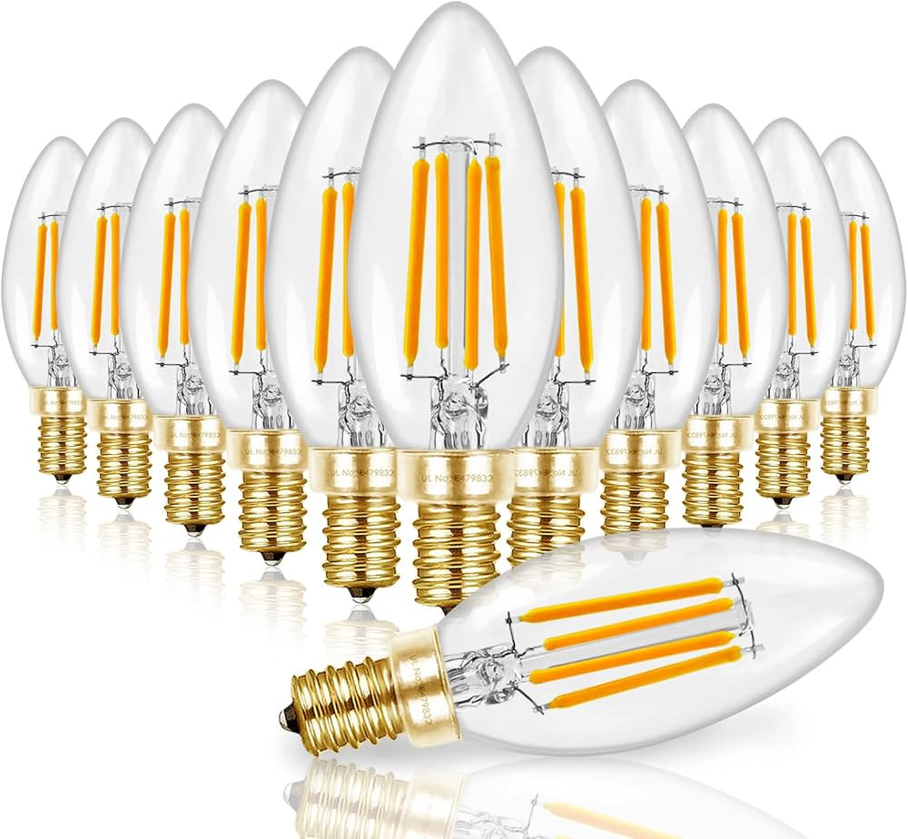 Hizashi 90+CRI Candelabra LED Light Bulbs 60 Watt, 2700K Soft White, E12 LED Bulb Dimmable, B11 C... | Amazon (US)
