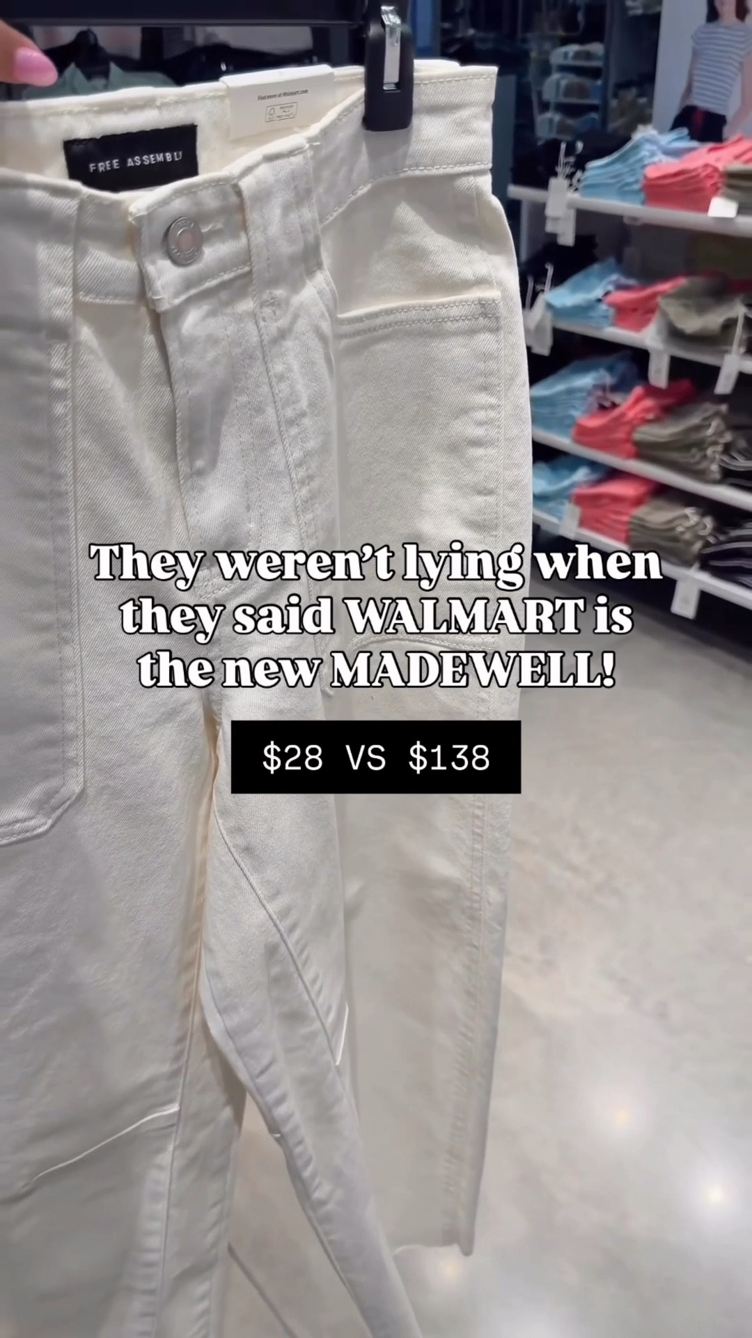 ✨SCROLL TO SHOP✨

Look, feel, quality are all giving MADEWELL - buuuuut for $28!

They also come in two denim color washes. 🤍👖I just ordered the light wash! 

Size: 4 / tts / 5’5” / 120-125lbs 