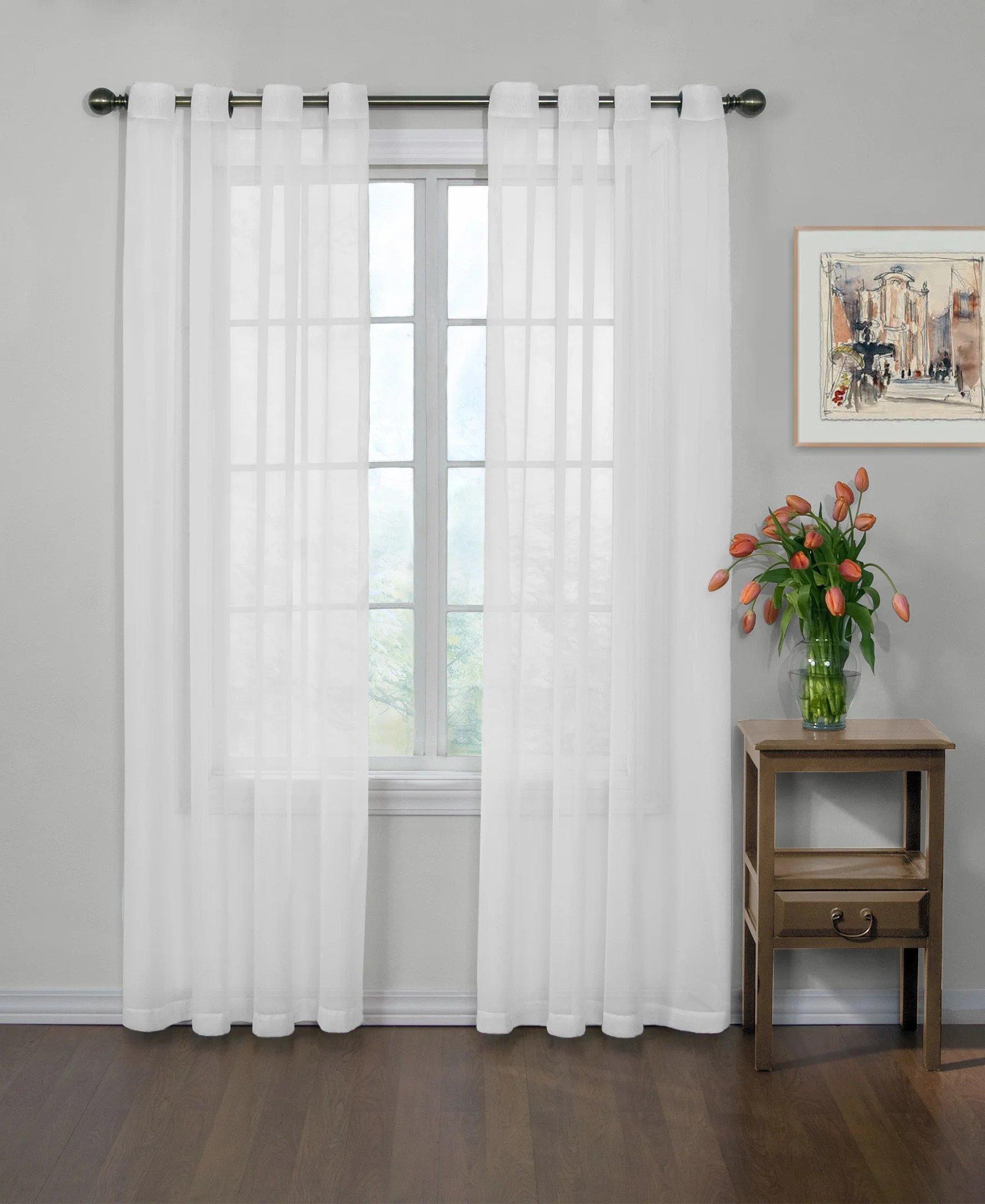 Curtain Fresh Odor-Neutralizing Sheer Voile Grommet Curtain Panel | Walmart (US)