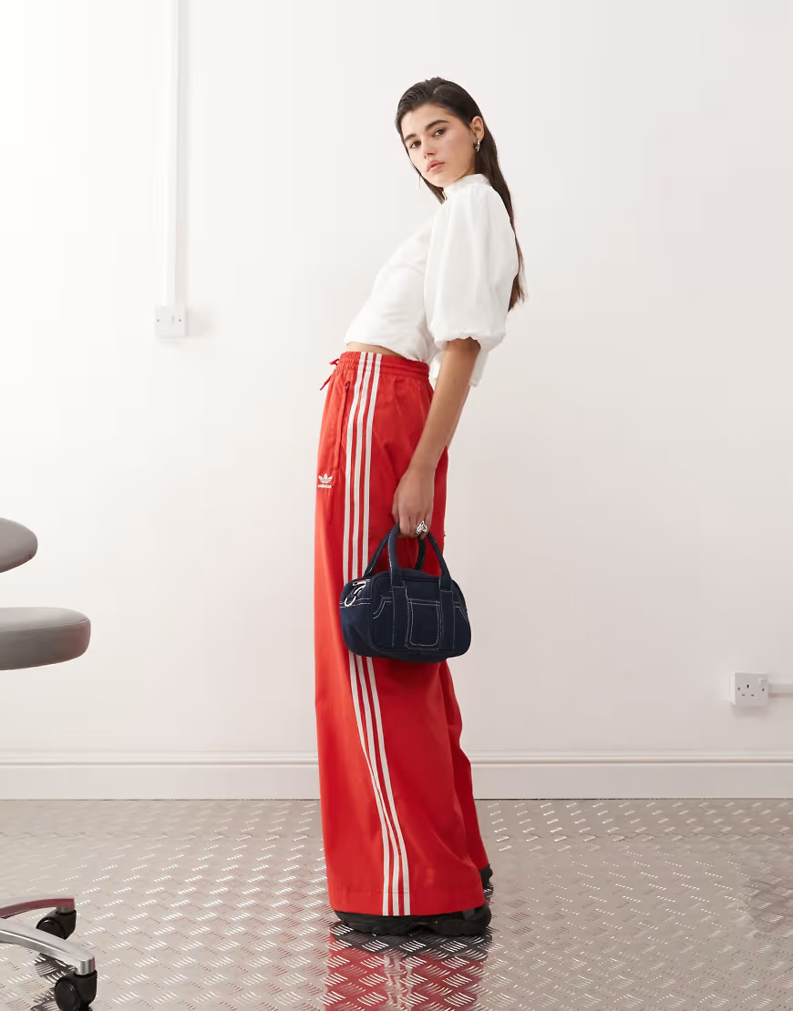 adidas Orignals Adicolor Firebird oversized track pants in bright red | ASOS (Global)