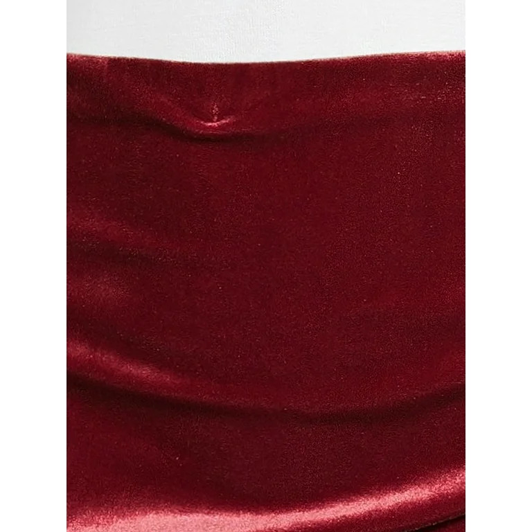 Time And Tru Women's Velvet Midi Skirt - Walmart.com | Walmart (US)