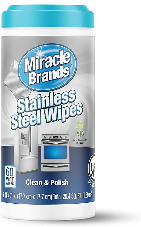 MiracleWipes for Stainless Steel, Great for Kitchen and Appliances, Including Oven, Refrigerator,... | Amazon (US)