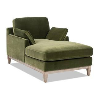 Jennifer Taylor Pasadena Modern Farmhouse Performance Velvet Living Room Chaise Lounge Chair in O... | The Home Depot