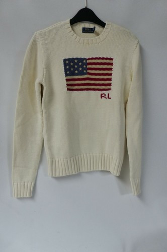 Polo Ralph Lauren Flag Cotton Jumper Cream Small   | eBay | eBay US