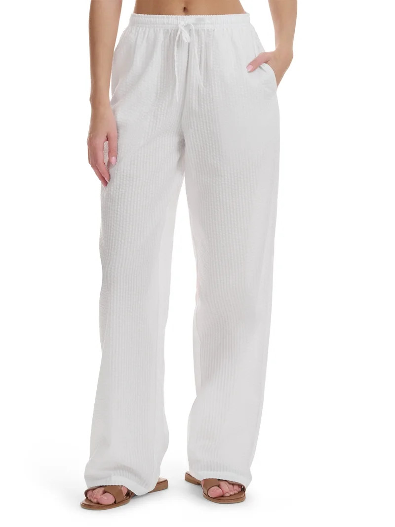 Mills by Millie Bobby Brown Women's Wide Leg Seersucker Palazzo Pants, Sizes XXS-XXL | Walmart (US)