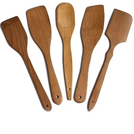 Nonstick Wooden Spoons For Cooking 5 Premium Hard Wood Cooking Utensils Healthy and Natural Wooden S | Walmart (US)