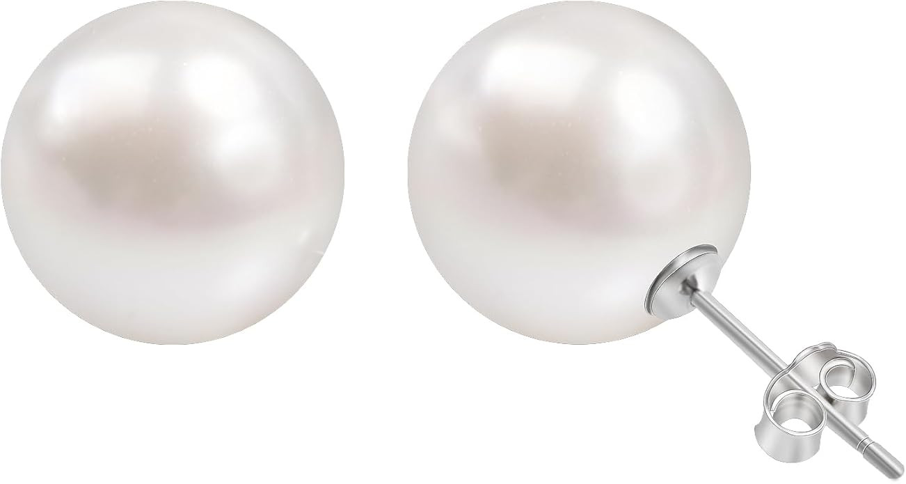 Designer Inspired Twisted Cable Wire Imitation Pearl Stud Earrings/ 12MM Faux Pearl Studs/Pearl D... | Amazon (US)